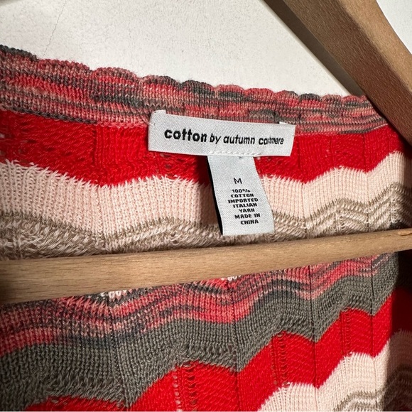 Cotton By Autumn Cashmere | Chevron Stripe V-neck Cardigan Sweater - Picture 5 of 5